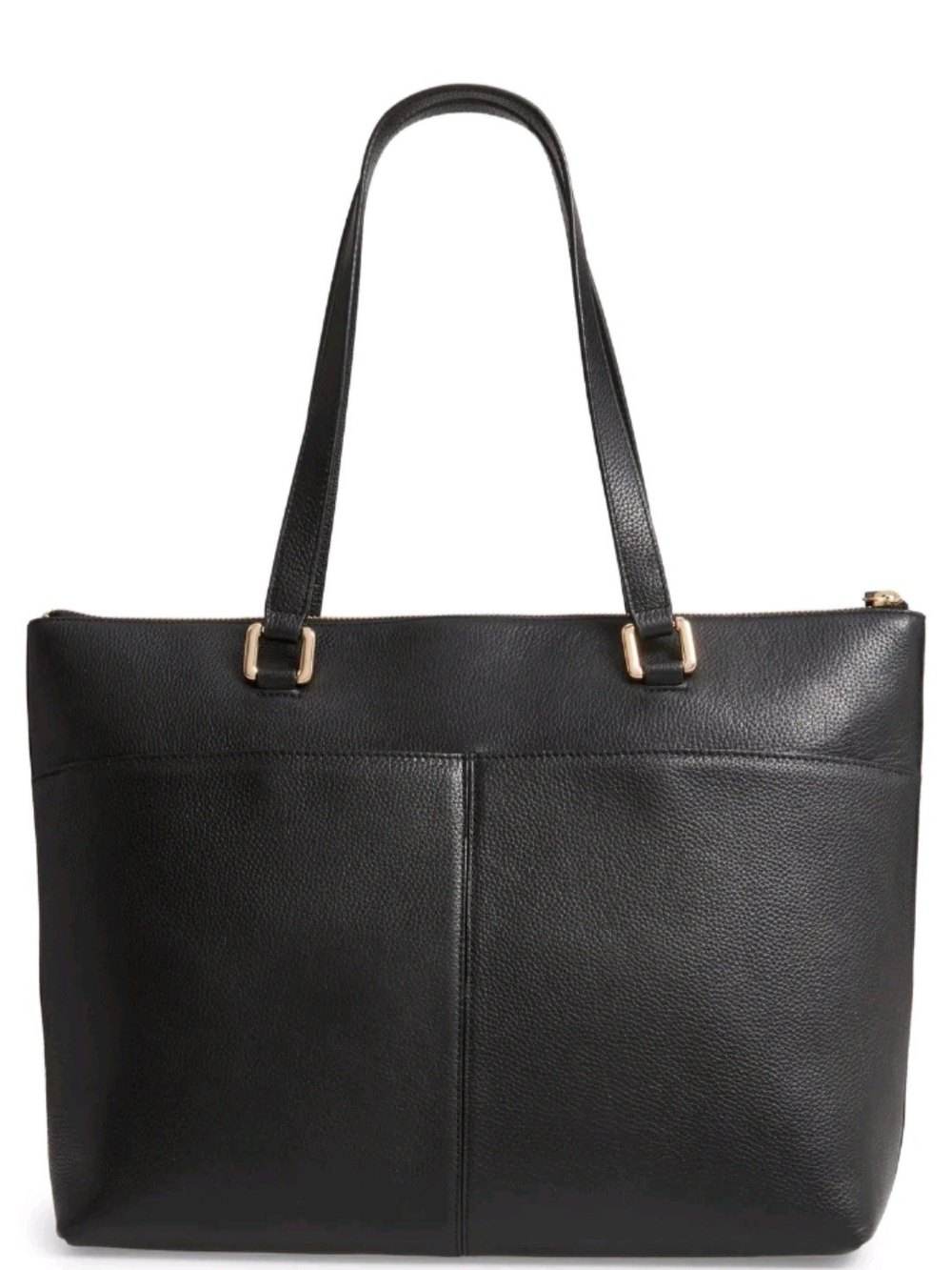 Nordstrom Black Lexa Pebbled Leather Tote Bag NWT